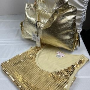 Romeo & Juliet Couture- Gold Sequin Tank-Top